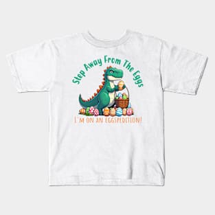 Dino Delights: Easter Eggspedition for Chocolate Lovers Kids T-Shirt